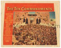 8p892 TEN COMMANDMENTS LC #5 '56 Cecil B. DeMille, massive number of extras by Egyptian temple!