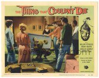 8p904 THING THAT COULDN'T DIE LC #8 '58 top cast surrounding the monster kneeling by coffin!