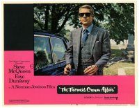8p907 THOMAS CROWN AFFAIR LC #6 '68 best close up of Steve McQueen in suit & sunglasses!