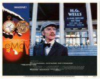 8p919 TIME AFTER TIME LC #8 '79 cool close-up image of Malcolm McDowell as H.G. Wells!