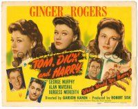8p246 TOM, DICK & HARRY TC '41 Ginger Rogers, George Murphy, Marshal, Burgess Meredith!