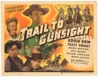 8p251 TRAIL TO GUNSIGHT TC '44 cowboy Eddie Dew pointing two guns vs plundering raiders!