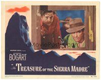8p931 TREASURE OF THE SIERRA MADRE LC #2 '48 Tim Holt & Humphrey Bogart with gun c/u in window!