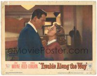 8p933 TROUBLE ALONG THE WAY LC #5 '53 great image of John Wayne fooling around with Donna Reed!