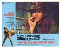 8p940 TWO MULES FOR SISTER SARA LC #7 '70 image of gunslinger Clint Eastwood chomping cigar!
