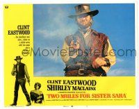 8p941 TWO MULES FOR SISTER SARA int'l LC #7 '70 image of gunslinger Clint Eastwood firing gun!