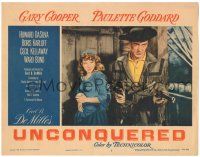 8p942 UNCONQUERED LC #3 R55 Gary Cooper w/two guns & sexy Paulette Goddard!