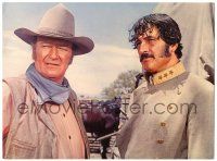 8p944 UNDEFEATED 10.5x14 still '69 cowboy western image of Yankee John Wayne & Rock Hudson!
