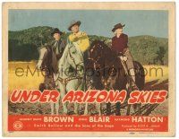 8p254 UNDER ARIZONA SKIES TC '46 Johnny Mack Brown, Reno Browne & Raymond Hatton on horseback!