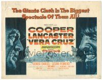 8p264 VERA CRUZ TC '55 best close up artwork of intense cowboys Gary Cooper & Burt Lancaster!