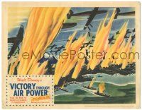 8p956 VICTORY THROUGH AIR POWER LC '43 cartoon image of lots of airplanes dropping bombs on ships!