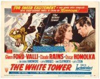8p273 WHITE TOWER TC '50 Glenn Ford, Alida Valli, Claude Rains, dramatic falling climber art!