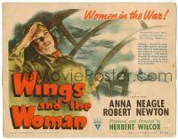 8p277 WINGS & THE WOMAN TC '42 artwork of Anna Neagle as Amy Johnson, famous female aviator!
