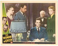 8p981 WOMAN IN GREEN LC '45 Basil Rathbone as Holmes, Henry Daniell, sexy Hillary Brooke!