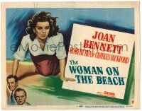 8p278 WOMAN ON THE BEACH TC '46 artwork of sexy bad Joan Bennett on her knees from 1sh!