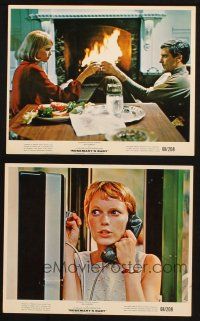 8r236 ROSEMARY'S BABY 2 color 8x10 stills '68 John Cassavetes, Mia Farrow, Roman Polanski classic!