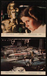 8r237 STAR WARS 2 8x10 mini LCs '77 Luke, Leia, C-3PO, in the bay with X-wing fighters!