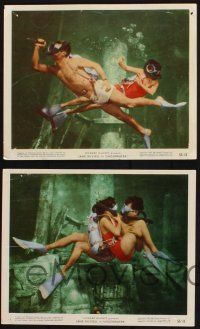 8r210 UNDERWATER 4 color 8x10 stills '55 Howard Hughes, skin diver Jane Russell, diving images!