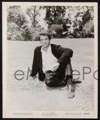 8r988 WARREN BEATTY 2 8x10 stills '62 cool portraits of the actor in park from All Fall Down!