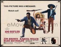 8s003 100 RIFLES 1/2sh '69 Jim Brown, sexy Raquel Welch & Burt Reynolds!