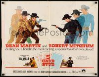 8s008 5 CARD STUD 1/2sh '68 Dean Martin & Robert Mitchum play poker & point guns at each other!