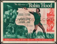 8s013 ADVENTURES OF ROBIN HOOD 1/2sh R56 Errol Flynn as Robin Hood, Olivia De Havilland