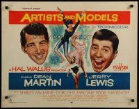 8s033 ARTISTS & MODELS style A 1/2sh '55 Dean Martin & Lewis, Dorothy Malone, Shirley MacLaine!