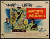 8s034 ARTISTS & MODELS style B 1/2sh '55 Dean Martin & Jerry Lewis painting sexy Shirley MacLaine!