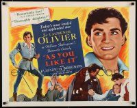 8s036 AS YOU LIKE IT art style 1/2sh R49 Sir Laurence Olivier in Shakespeare's romantic comedy!