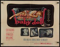 8s038 BABY DOLL 1/2sh '57 Elia Kazan, classic image of sexy troubled teen Carroll Baker!