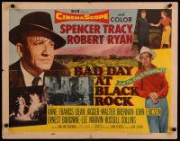 8s039 BAD DAY AT BLACK ROCK style B 1/2sh '55 Spencer Tracy, Robert Ryan & Anne Francis!