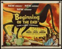 8s049 BEGINNING OF THE END 1/2sh '57 U.S. may use A-bomb to destroy giant bugs, Peter Graves!