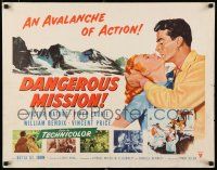 8s125 DANGEROUS MISSION 1/2sh '54 Victor Mature, Piper Laurie, an avalanche of action!