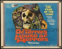 8s142 DR. TERROR'S HOUSE OF HORRORS 1/2sh '65 Christopher Lee, cool horror montage art!