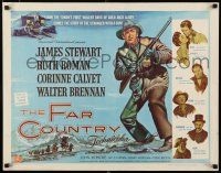 8s155 FAR COUNTRY style A 1/2sh '55 cool art of James Stewart with rifle, directed by Anthony Mann!