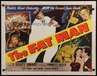 8s159 FAT MAN style A 1/2sh '51 young Rock Hudson, Julie London, William Castle directed!