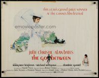 8s182 GO BETWEEN 1/2sh '71 artwork of Julie Christie with umbrella, directed by Joseph Losey!