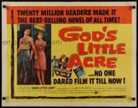 8s183 GOD'S LITTLE ACRE style A 1/2sh '58 artwork image of barechested Aldo Ray & sexy Tina Louise!