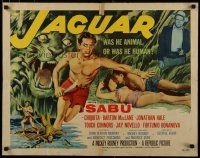 8s223 JAGUAR style A 1/2sh '55 Barton MacLane, Sabu with sexy Chiquita + art of him in jungle!