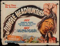 8s231 JUNGLE HEADHUNTERS style A 1/2sh '51 wild shrunken head image, Amazon voodoo documentary!