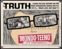8s278 MONDO TEENO 1/2sh '67 truth about the NOW generation, make love-not war, Teenage Rebellion!