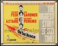 8s297 ON THE BEACH style B 1/2sh '59 Gregory Peck, Ava Gardner, Fred Astaire & Anthony Perkins!