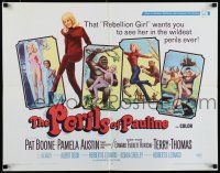 8s305 PERILS OF PAULINE 1/2sh '67 Rebellion Girl Pamela Austin is dodgin' unbelievable perils!