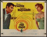 8s317 RAT RACE style A 1/2sh '60 close-up image & art of Debbie Reynolds, Tony Curtis!