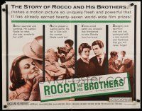 8s335 ROCCO & HIS BROTHERS 1/2sh '61 Luchino Visconti's Rocco e I Suoi Fratelli!