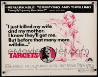 8s384 TARGETS 1/2sh '68 Peter Bogdanovich, cool art of sniper Tim O'Kelly with rifle!