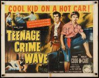 8s385 TEEN-AGE CRIME WAVE 1/2sh '55 kids turned killers are cool on a hot car, smoking bad girl!