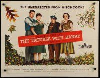 8s410 TROUBLE WITH HARRY 1/2sh '55 Alfred Hitchcock, Gwenn, Forsythe, MacLaine, Natwick w/shovel!