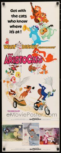 8s456 ARISTOCATS insert '71 Walt Disney feline jazz musical cartoon, great colorful image!
