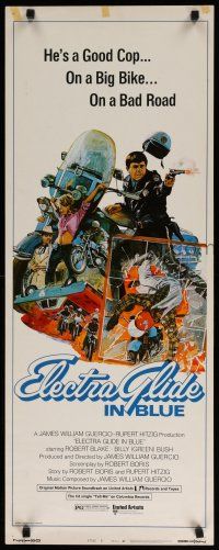 8s543 ELECTRA GLIDE IN BLUE style B insert '73 cool art of motorcycle cop Robert Blake by Blossom!